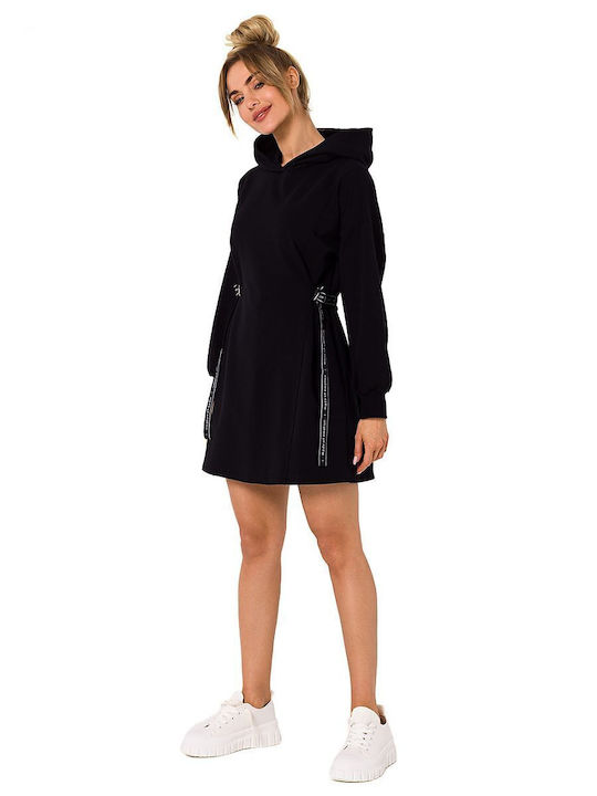 MOE M730 Mini Dress with Hood Black