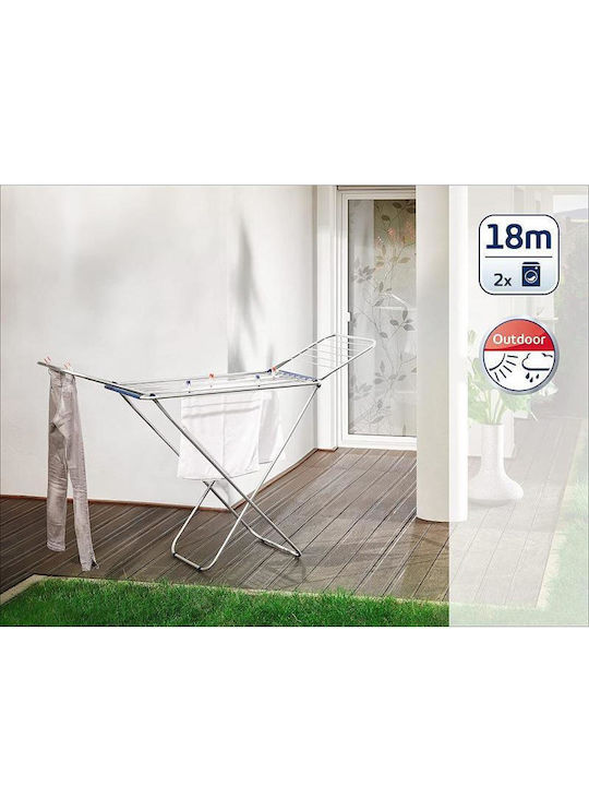 Viosarp Aprozar Pliabil de Pardoseală din Aluminiu cu Lungime de Uscare 18m Argintiu Verde
