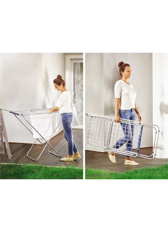Viosarp Aprozar Pliabil de Pardoseală din Aluminiu cu Lungime de Uscare 18m Argintiu Verde