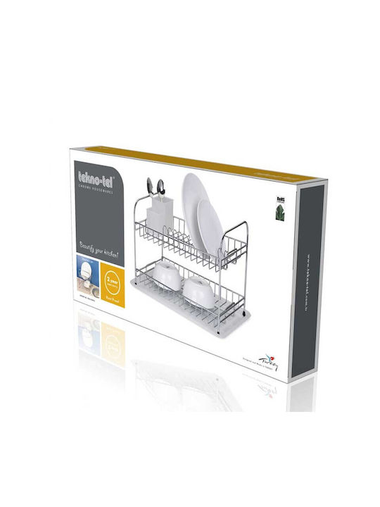 Tekno-Tel Metallic Silver Sink Strainer 48x33x32cm