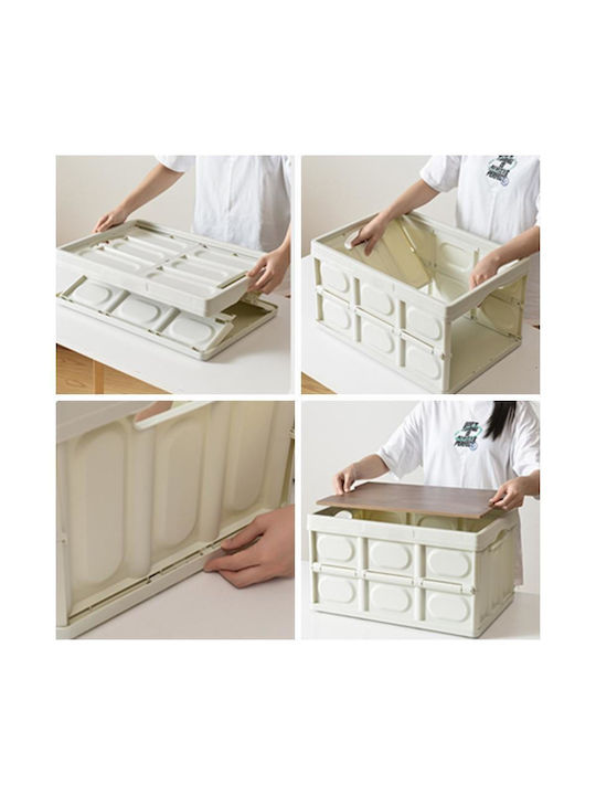 Viosarp Wooden Storage Box with Lid Gray 53x35x28.5cm