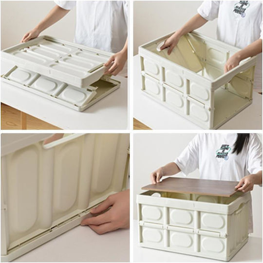 Viosarp Wooden Storage Box with Lid Gray 53x35x28.5cm