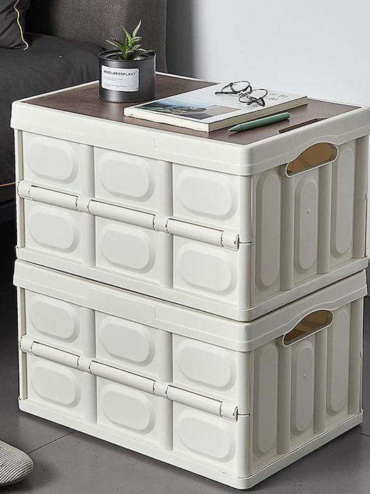 Viosarp Wooden Storage Box with Lid Gray 53x35x28.5cm
