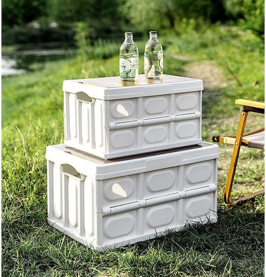 Viosarp Wooden Storage Box with Lid Gray 53x35x28.5cm