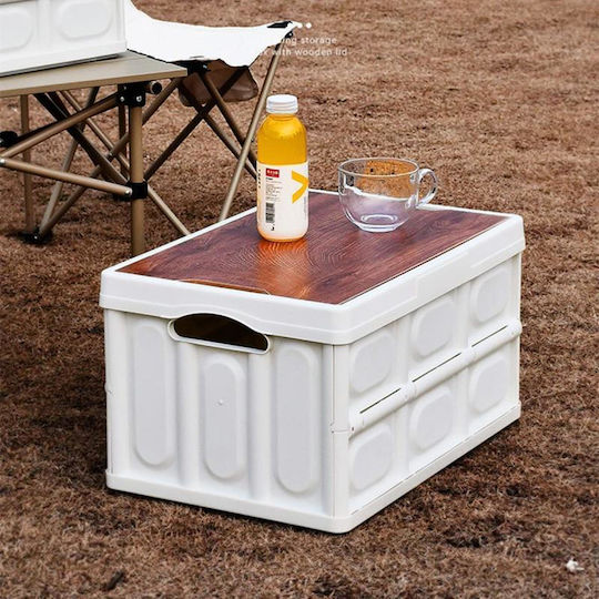 Viosarp Wooden Storage Box with Lid Gray 53x35x28.5cm