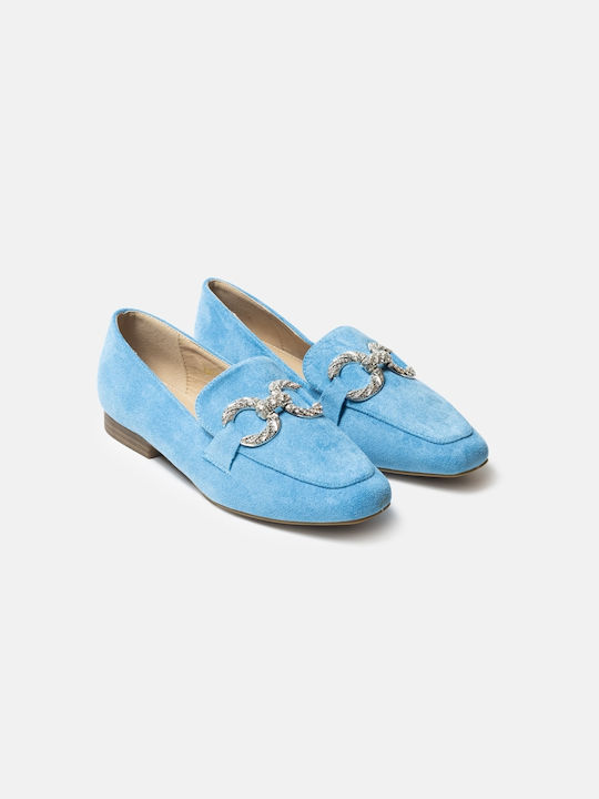 InShoes Women's Loafers in Light Blue Color