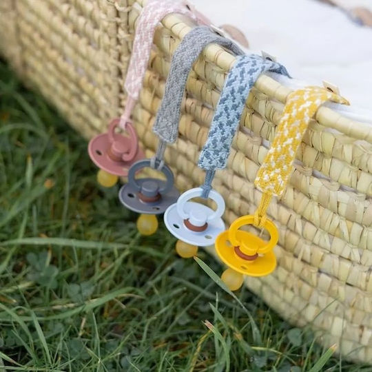 Bibs Pacifier Ribbon Paci Braid made of Fabric Blue