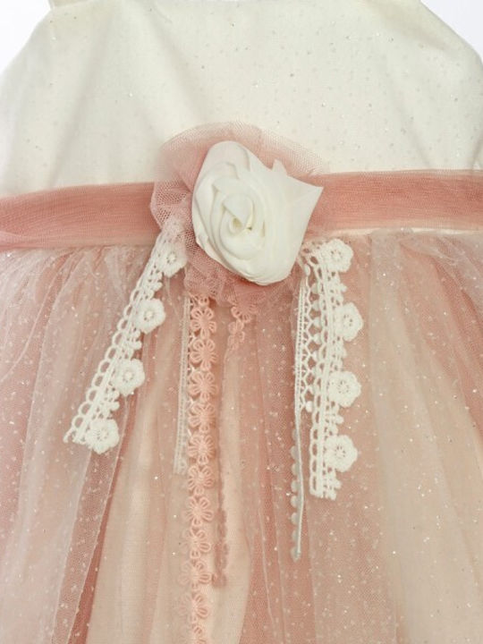 Lollipop Orange Baptism Clothing Set with Hair Accessories & Dress made of Tulle 2pcs