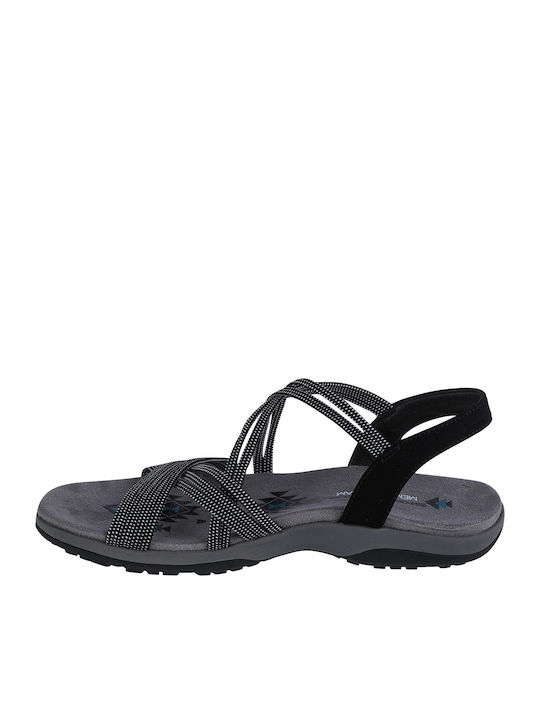 Reggae Slim Flache Sandalen für Damen Sportlich in Schwarz Farbe