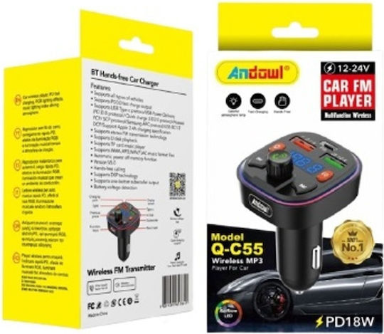 Andowl FM предавател за кола с Bluetooth Q-C55
