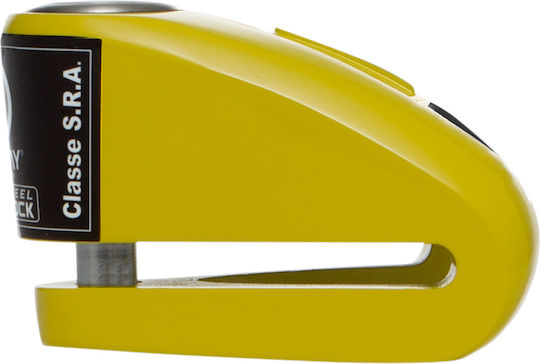 Auvray DK10 Motorcycle Disc Brake Lock with Alarm in Yellow