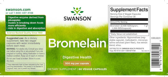 Swanson Bromelain 500mg 60 caps