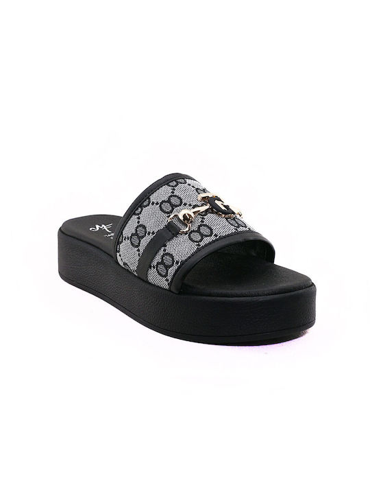 Mariella Fabiani Women's Flat Sandals Flatforms in Black Color