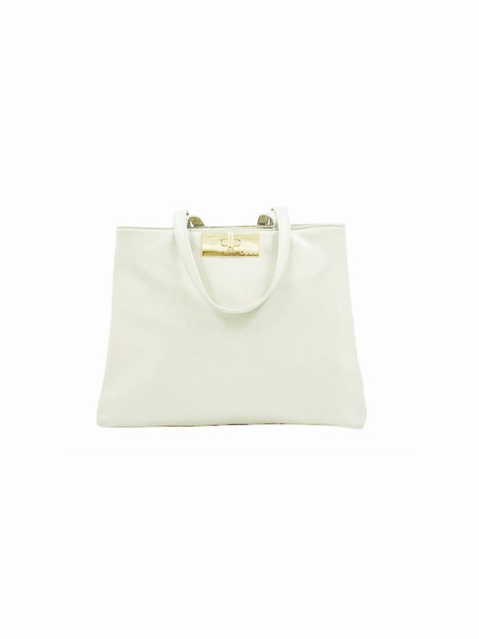 Verde Women's Bag Shopper Shoulder White