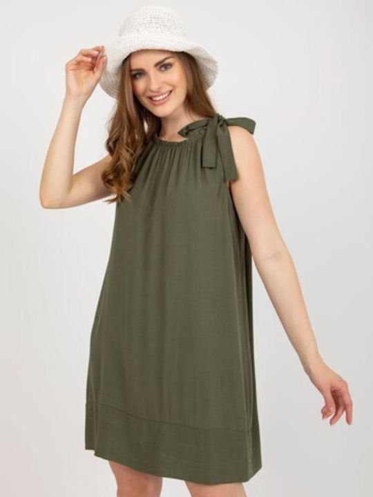 Och Bella Summer Mini Dress Khaki