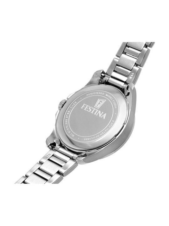 Festina Γυναικείο Ρολόι 34mm Solar με Ασημί Μεταλλικό Μπρασελέ