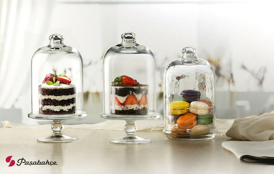 Espiel Glass Sweet Jar with Lid Transparent 11.8x11.8x19cm