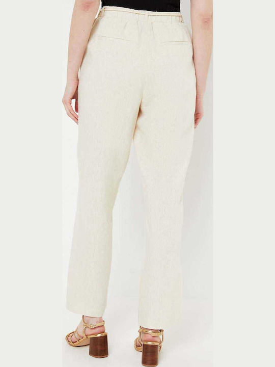 Vero Moda Femeiesc Tesatura Pantaloni cu Elastic Bej