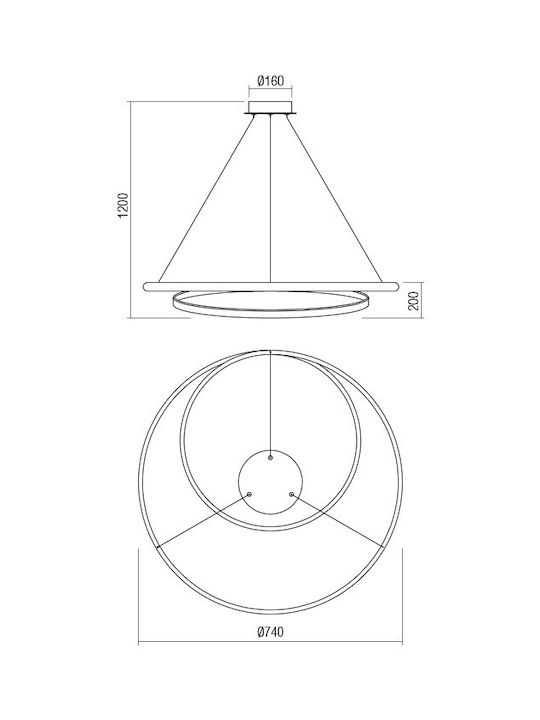 Redo Group Pendant Light LED with Natural White Light Gold