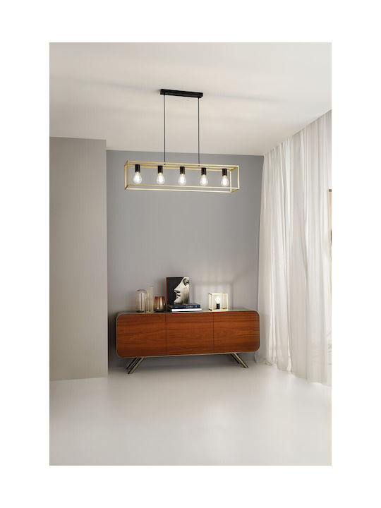 Fan Europe I-Kimera-S5 E27 Pendant Chandelier Rail for 5 Bulbs E27 Black