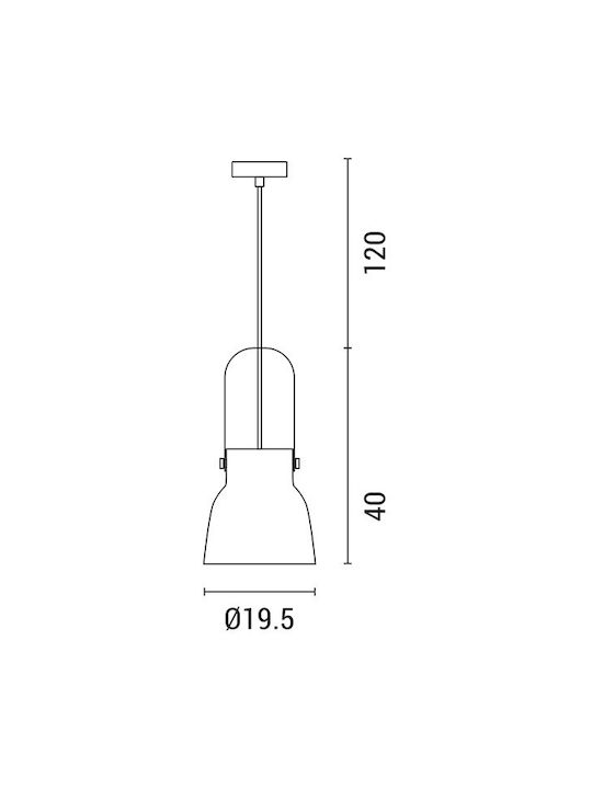 Eurolamp Pendant Light Suspension Bell for Socket E27 Gray