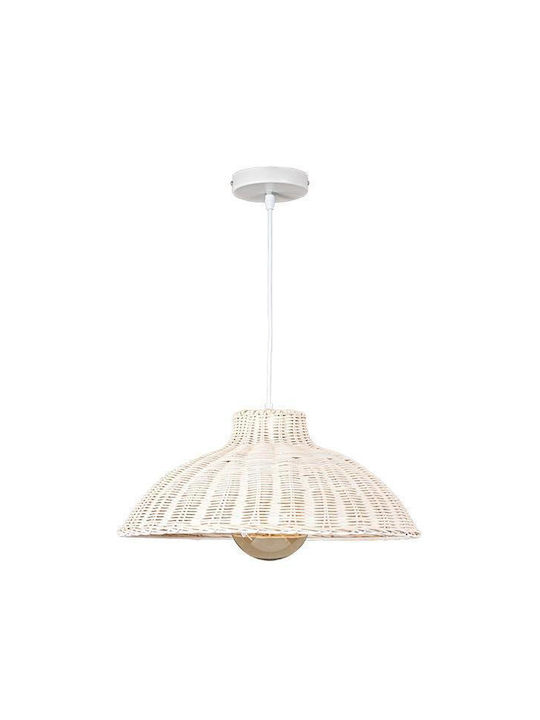 Eurolamp Κρεμαστό Φωτιστικό Λευκό Καμπάνα με Ντουί E27 45x450x180εκ.