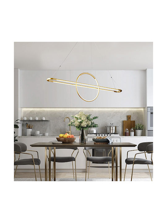 Eurolamp Pendant Light Gold LED with Warm White Light Rail 120x150x150cm