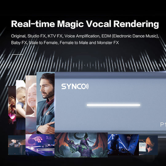 Synco P1T Безжично Микрофон Πέτου, Clip On за Вокали в Gray Цвят