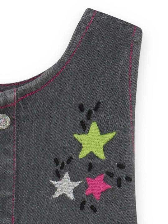 Kinderkleid Langärmelig Denim Blumen Set mit Bluse Rosa