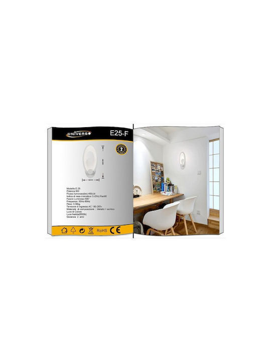 Universo Illuminazione Leuchte Wand LED Weiß 12x12cm Universo Illuminazione Leuchte Wand LED Weiß 12x12cm
