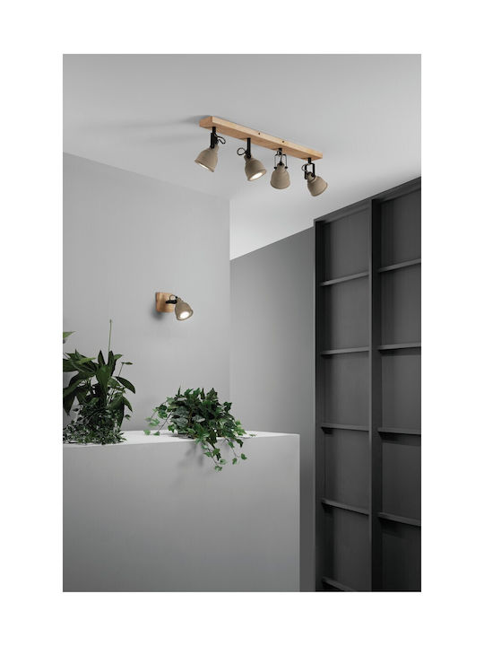 Fan Europe Kisa-AP4 Spot with 4 Lights and with Socket GU10 in Gray Color