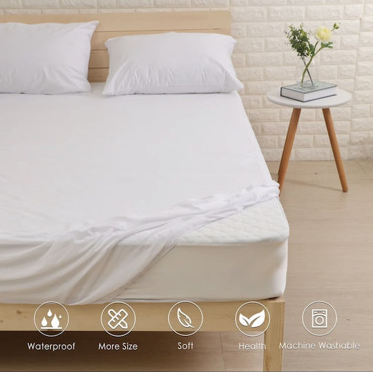 My Home Luxury Schutzauflage King Size mit Rock Weiß 180x200+30cm
