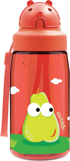Laken Ananas-Birne Kinderflasche Kunststoff mit Strohhalm Rot 450ml