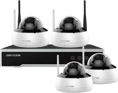 Hikvision Интегрирана система за видеонаблюдение CCTV Wi-Fi - безжична връзка с 4 безжични камери
