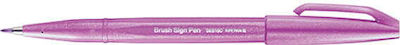 Pentel Brush Sign Pen Marker de Proiectare 1mm Pink Purple