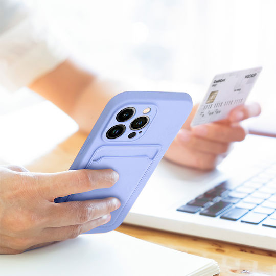 Sonique Card Back Cover Σιλικόνης με Υποδοχή για Κάρτες Λιλά (Redmi Note 12 5G / Poco X5 5G)