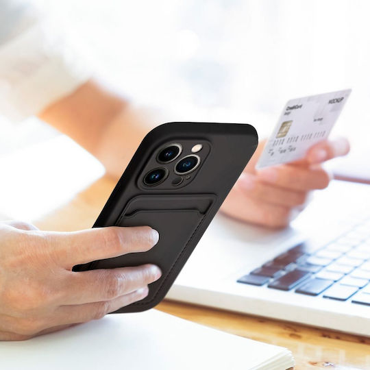 Sonique Card Back Cover Σιλικόνης με Υποδοχή για Κάρτες Μαύρο (Redmi Note 12 Pro+)