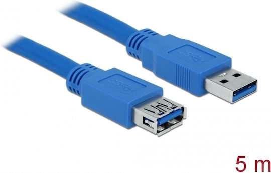 DeLock USB 3.0 Cable USB-A male - USB-A female Μπλε 5m (82541)