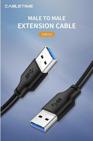 Cabletime 1m USB 3.0 Cable A-Male