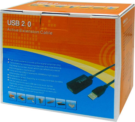 USB 2.0 Cablu USB-A - USB-A female Negru 15m 04.001.0322