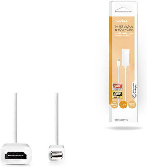 Nedis Konverter Mini-DisplayPort männlich zu HDMI weiblich Weiß 1Stück CCGB37650WT02
