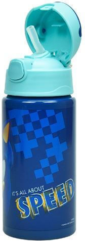 Gim Sonic Classic Kids Water Bottle Aluminium with Straw Blue 500ml