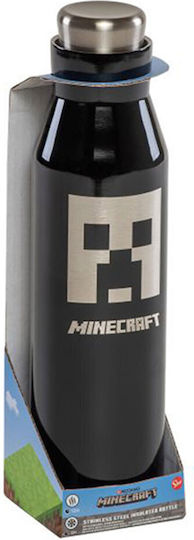 Stor Παιδικό Παγούρι Minecraft Σιλικόνης με Βιδωτό Καπάκι Non Spill Μαύρο 580ml