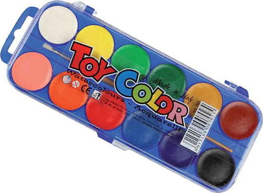 Toy Color Acquarelli Акварел Многоцветен с Четка