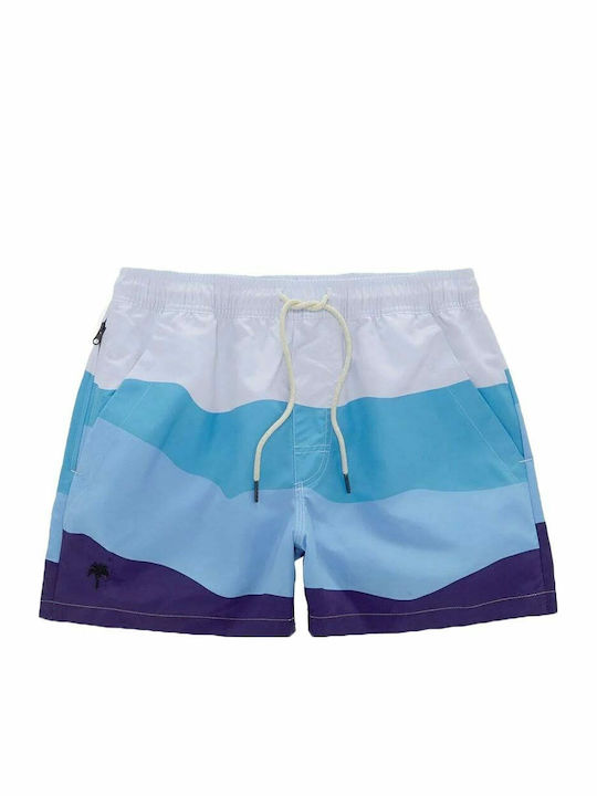 Ice Wave Men's Swimwear Shorts Blue with Patterns