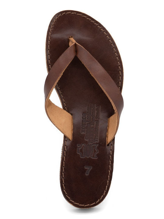16 Leather Women's Flat Sandals in Brown Color