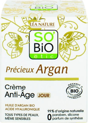 So'Bio Etic Argan Αnti-aging & Moisturizing Day Cream Suitable for All Skin Types with Hyaluronic Acid 50ml