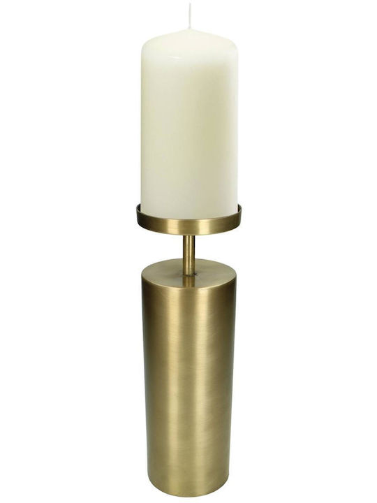 ArteLibre Candle Holder Metal in Gold Color 10.5x10.5x32.5cm 1pcs