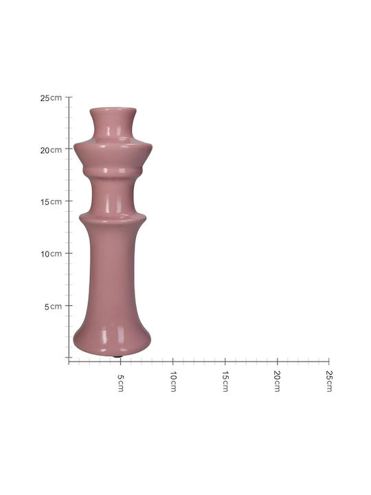ArteLibre Suport pentru lumânare Ceramică în culoarea Roz 8x8x24buc 1buc