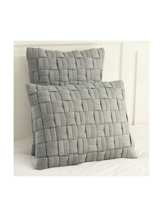 Liolios Home Sofa Cushion Clusp From 100% Cotton Light Gray 40x60cm